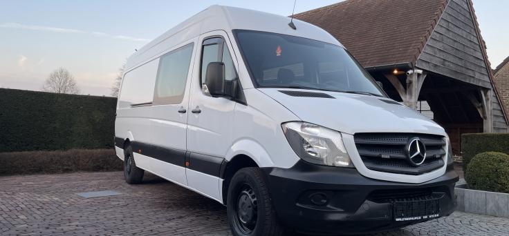 2dehands Mercedes  Sprinter dubbel cabine 314 CDI-Airco-bluetooth-camera-trekhaak => 3500 kg- 1ste eigenaar 